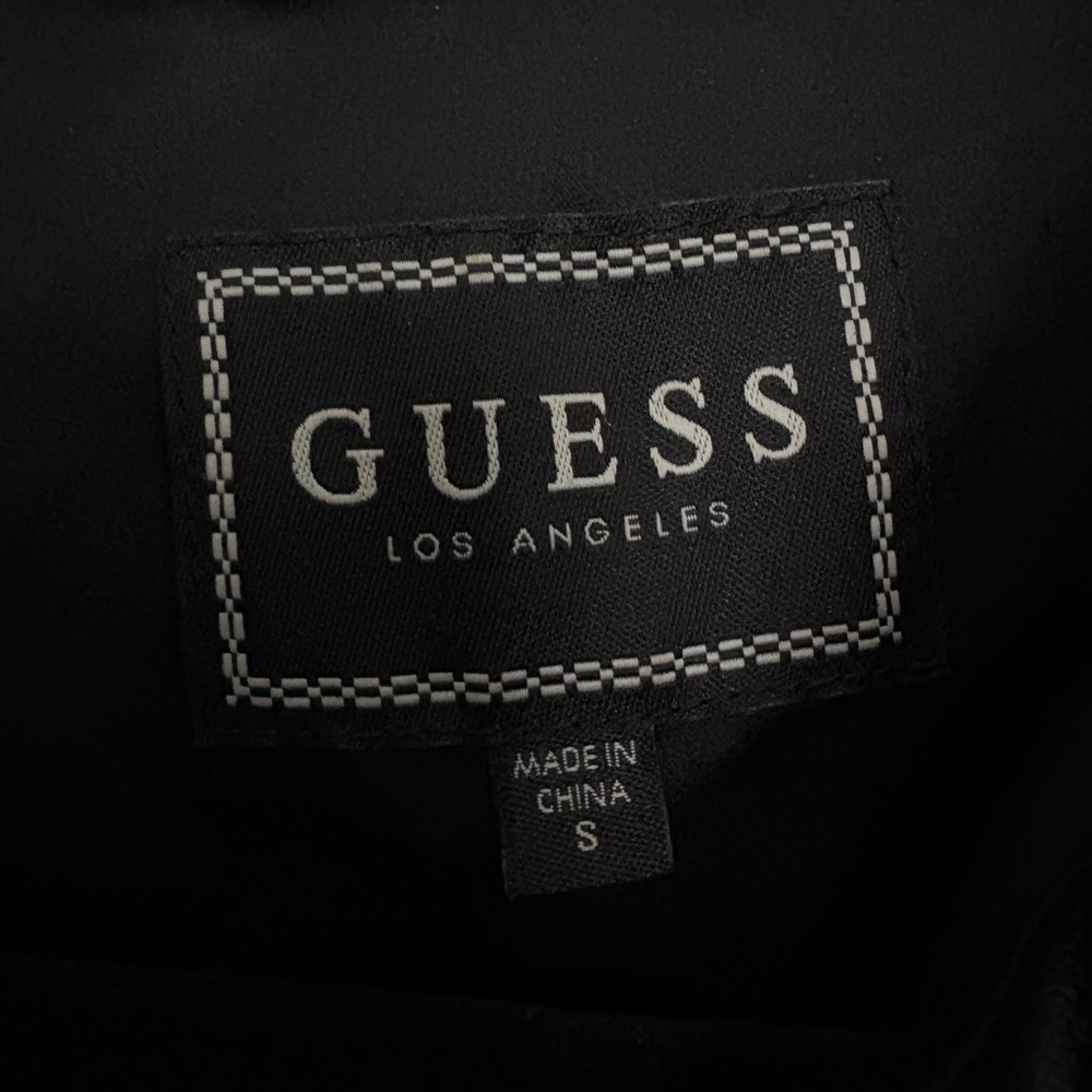 Guess Faux Leather Black Puffer Jacket - Picture 3 of 3